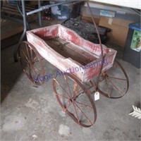 Small wood wagon w/ steel wheels