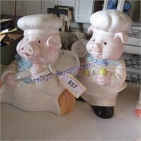 2 Pig cookie jars; bakers