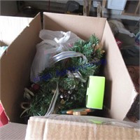 Christmas--box of decorations, Scentsy burner,