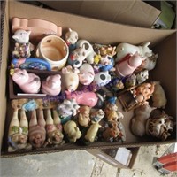 Pig collection--toothpick holders, figurines