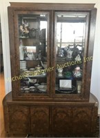 ART DECO CARPATHIAN WALNUT TWO DOOR CHINA CABINET