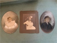 Lot of three large family photo or studio