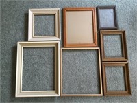 Lot of seven various sized frames.