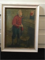 Framed oillette print of “A Peasant Man at