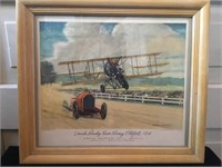 Framed print of Lincoln Beachey races Barney