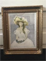 Framed print of a young lady in early 20th