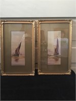 Nice pair of antique framed watercolours of