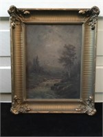 Late 19th century framed oil painting of small