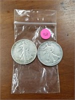 1944 & 1945 WALKING LIBERTY SILVER 1/2 DOLLAR