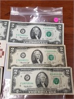 2 $ BILLS USA 4-1976, 1-1995, 2$ CANADA 1986