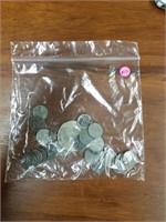 29 STEEL PENNIES AND 1 1971 EISENHOWER DOLLAR