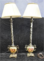 Pair of Tall Decorator Lamps