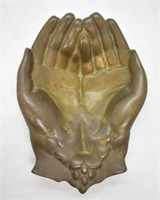 Victorian-era Bronze Open Hands Dish
