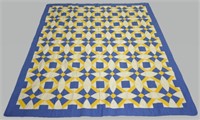 Vintage Hand-sewn Pinwheel Pattern Quilt