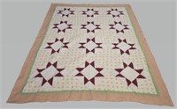 Vintage Hand-sewn 8-Point Star Quilt