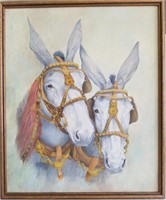 K. Mitchell O/C Portrait of Mules in Circus Dress