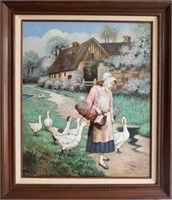 Girl with Geese O/C