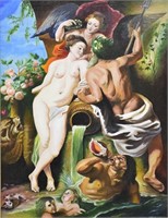 Allegorical Italian Painting (after) O/C