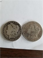 1880 O AND 1896 O MORGAN SILVER DOLLAR