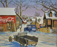 H. Hargrove Coca-Cola Barn Winter Serigraph