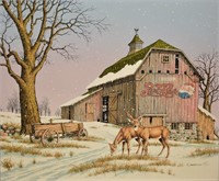 C. Carson Pepsi-Cola Amish Barn Serigraph