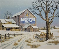 C. Carson Morton Salt Amish Barn Serigraph