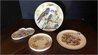 COLLECTOR PLATE + 3 SMALL DISHES