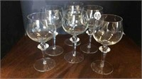 6 CRYSTAL WINE GLASSES
