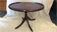 OVAL TOP PEDESTAL BASE COFFEE TABLE