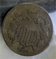 1864 2 Cents Coin