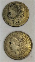 1899 O & 1921 Morgan Silver Dollars