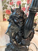 Carved Wood Gargoyle Floor Lamp