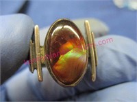 vintage multi-color stone silver ring - sz 8.5
