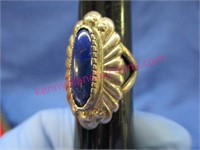 vintage sterling & blue stone ring - sz 6