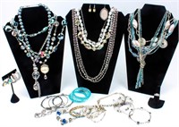 Jewelry Lot of Costume Necklaces, Bracelets +