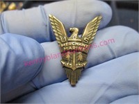 vintage sterling pin "us merchant marine"