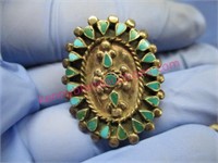 vintage native american turquoise ring - sz 5