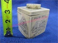 scrimshaw style lidded trinket box (3in tall)