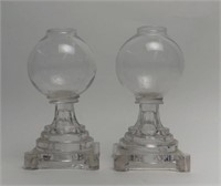 PR OF EARLY NEW ENGLAND GLASS WORKS CHAMPENE LAMPS