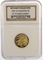 1987 PF70 Constitution Ultra Cameo 1/4 Ounce Gold