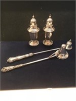 2 STERLING GORHAM SNUFFERS ANS S/P SHAKERS