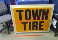 "town tire" 36in x 48in sign