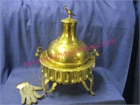 antique large brass "mongol" (coal heating vessel)