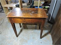 Antique Pine Work Table, Tapered Legs