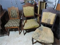 3 Antique Chairs, In need of some repair