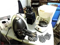 Small Appliances & Knife Set, Travel Mug, etc