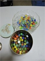 Marbles in Player's Tobacco Tin