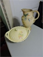Antique Covered Dish & Pitcher