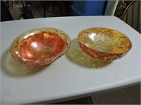 2 Carnival Glass Candy Dishes