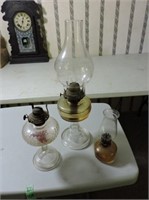 3 Oil Lamps, Tallest 18"